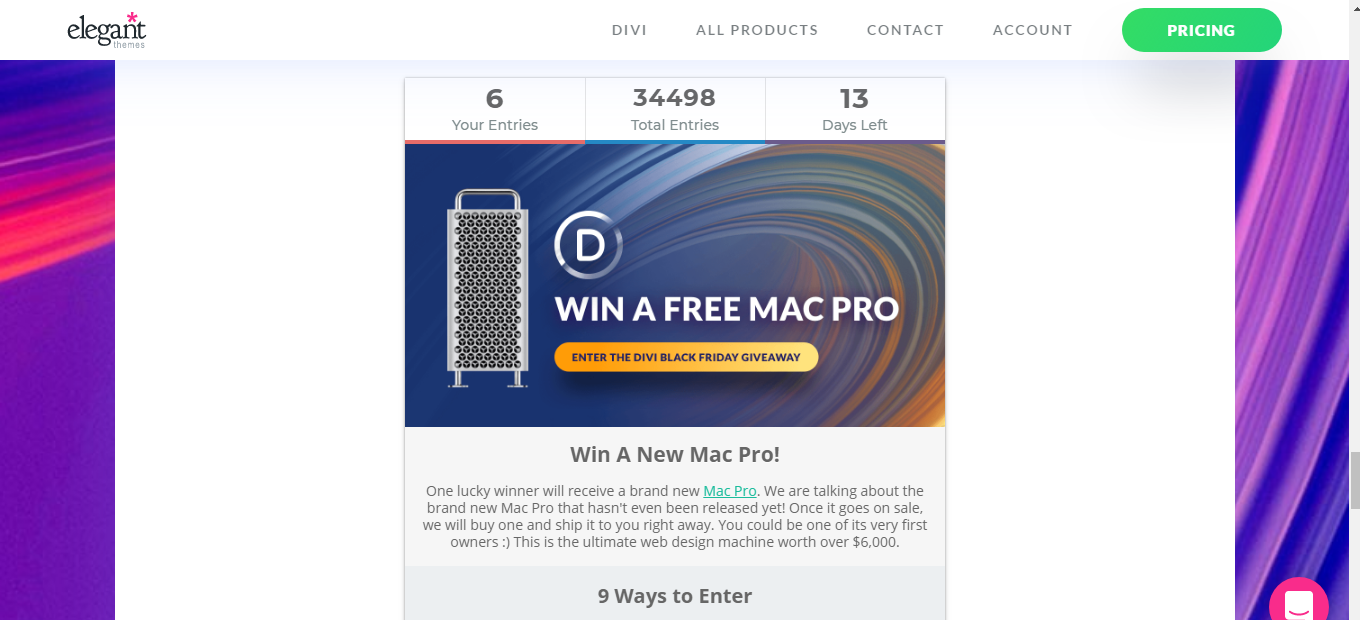 You are currently viewing Get a mac pro worth $6000 from Divi black Friday sale on  this 29 Nov November 2019